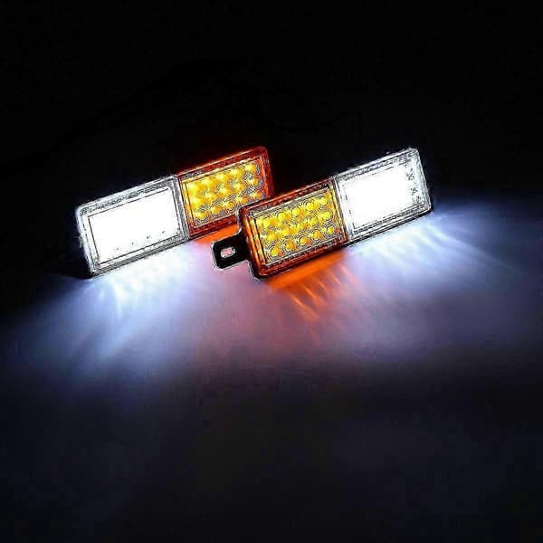 2X Universal 30 LED frontblinklys, bullbar, sidemarkeringslys, 10-30V parkeringslys Amber  White