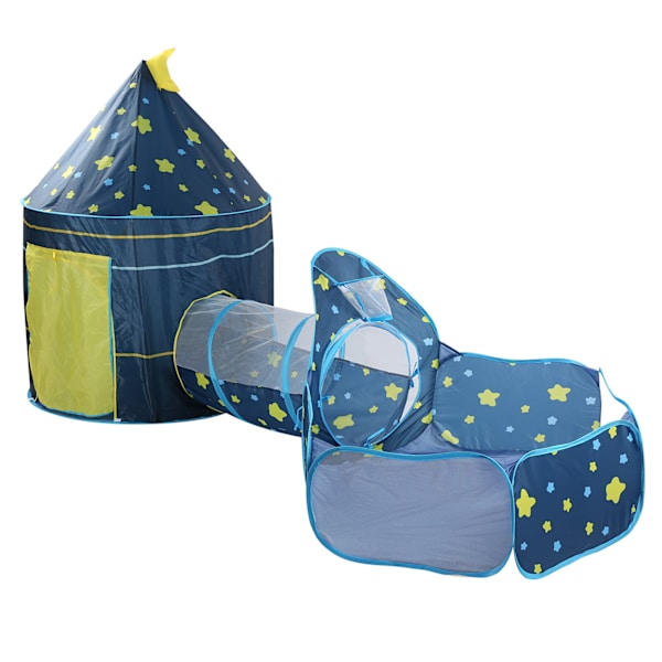 3st Babytält Barn Kryptunnel Lektält Inomhus Barn Småbarn Toy Ball Pool Blå