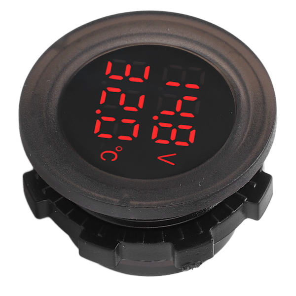 Dual Display Temperature Voltmeter Clear Stable Display Waterproof Easy Installation Car Thermometer Detector