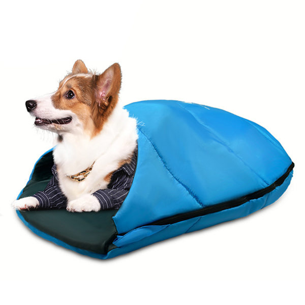 Husdjurssovsäck hopfällbar bärbar varm vattentät huva katt hund sova väska för utomhus