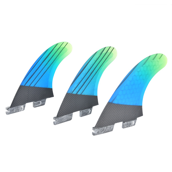 Glasfiber FCS2 Snygg blågrön gradient surfbräda svansfena Flexibelt surftillbehör