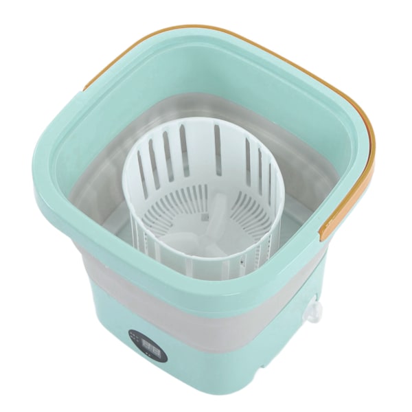 Mini Kannettava Pesukone 6L Taittuva Automaattinen Pesukone LCD-Näytöllä Drom RV Matkakoti 100-240V Vihreä EU-Pistoke