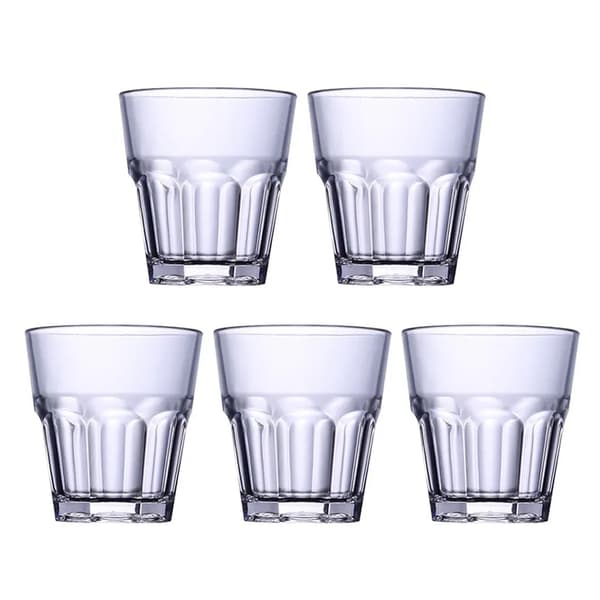 10x 170ml ölmugg, transparent åttkantig akrylmugg, vattenmugg, whiskymugg, barmugg