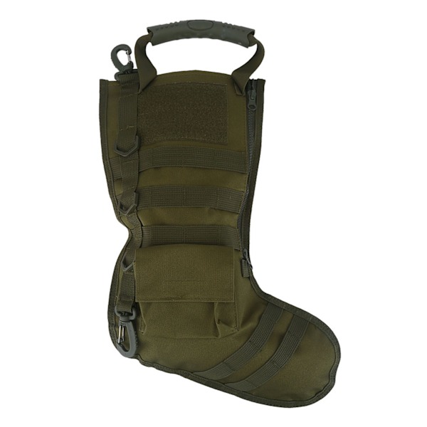 1. Nylon Taktisk Julstrumpe Oppbevaringsveske Militært Tilbehørspåse For Utendørsbruk (Armégrønn)