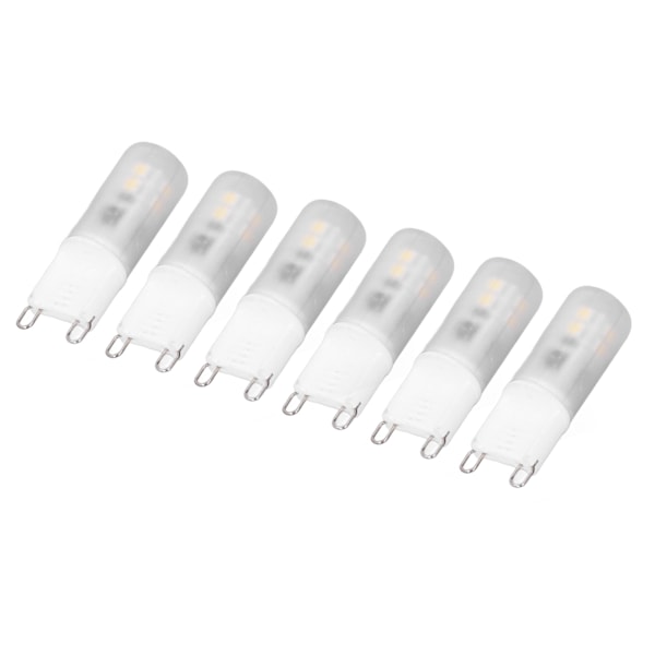 6st G9 LED-lampor Keramiska 200LM G9-baslampor för byte av vägglampa ljuskrona 2W 20W Halogenekvivalent 220V vitt ljus