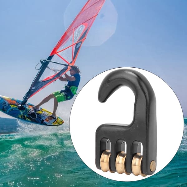 Sort aluminiumlegering universal windsurfing rig løftekrog 3 ruller hardware tilbehør[LD]