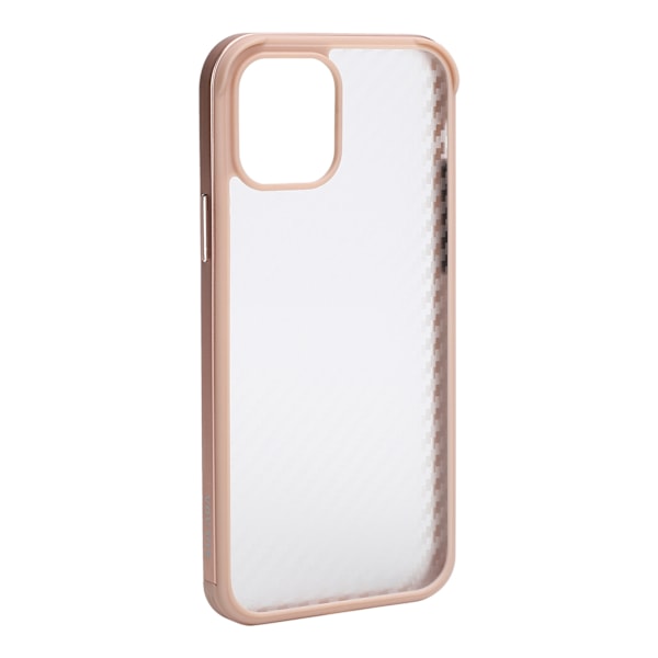 SULADA Mobiltelefondeksler Fibertekstur Metallramme Mobiltelefonveske for iPhone 12/12Pro Rosa