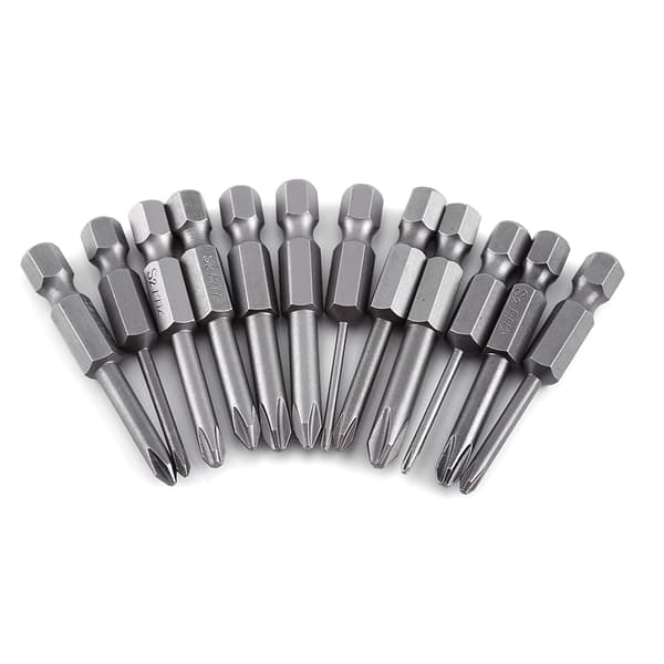 Magnetisk Kryds Phillips Skruetrækker Bits Sæt 12 Stykker 50mm Længde 1 4 Tommer Hex Skaft