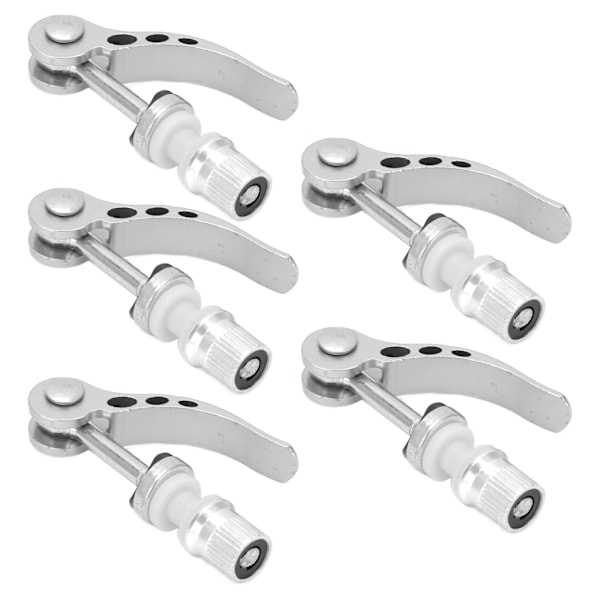 5 stk Saddelpindsklemmer Hurtigkobling af aluminiumslegering Holdbar cykelrørklemme Fast Gear til universelle cykler Sølv