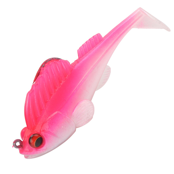Deep Running Paddle Tail Blødt Fiskeagn 75mm/13g Anti-hængende bund Blødt falsk agn (pink sølv hale)