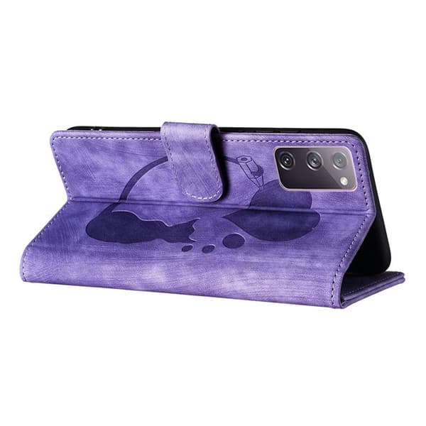 Etui til Samsung Galaxy S20 FE / S20 FE 5G, PU-læder Flip-etui, Magnetisk Lomme, Violet