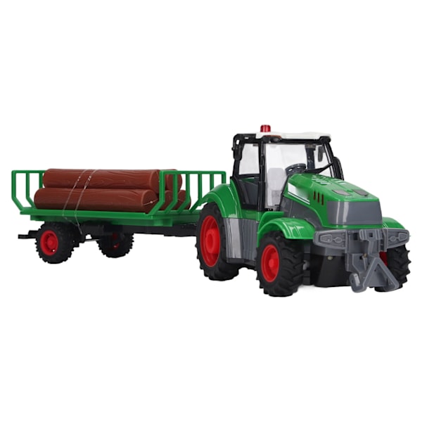 RC Farm Tractor Toy 4 Channel Drive Fjärrkontroll Truck Trailer Set med uppladdningsbara batterier för pojkar, flickor