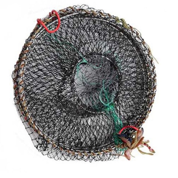 Rund fiskenetbur med høj styrke Letvægts fleksibel fjedrfiskenetbur 40 cm diameter