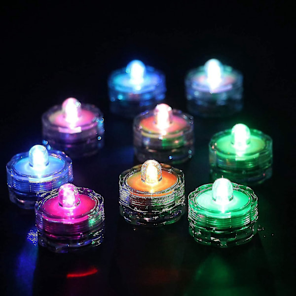 Fargerike Neddykkede Runde LED Vanntette Te-lys