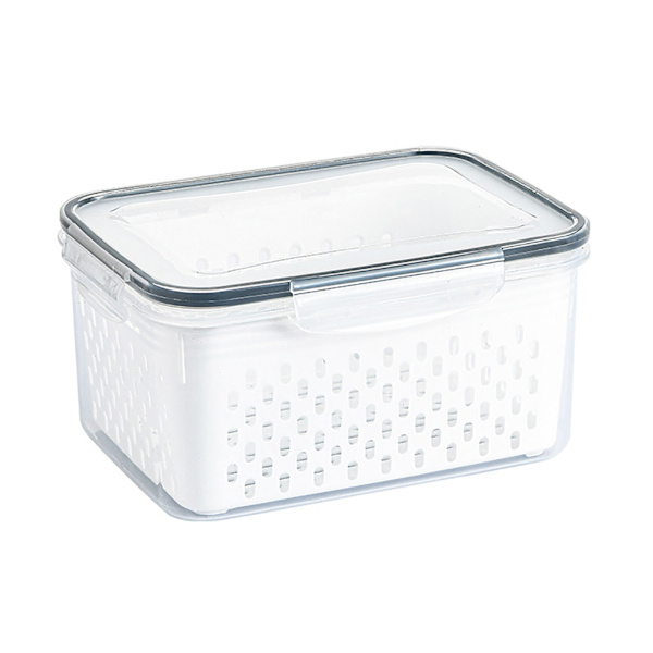 Avloppsförvaringskorg Box Transparent frukt Grönsaksförvaringsbehållare för köksmaterial 3300ML