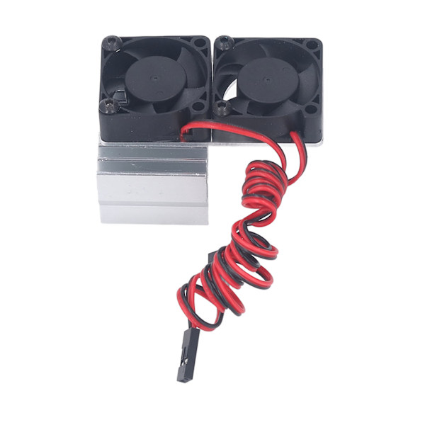 DC 5V RC Køleplade Højhastigheds Blæsermotor Køleventilator Sæt til Traxxas Slash 4×4 VXL 1/10 RC Bil Sølv