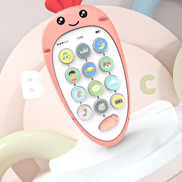 Babytelefonleksag Silikon Baby Legetøjstelefon Rovaformet Legetøjstelefon Interaktive Legetøj Rosa