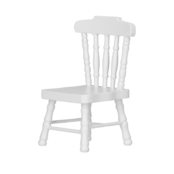1:12 Dockhusstol Miniatyrmöbler Dockhusdekoration Modell Barn leker ToyWhite