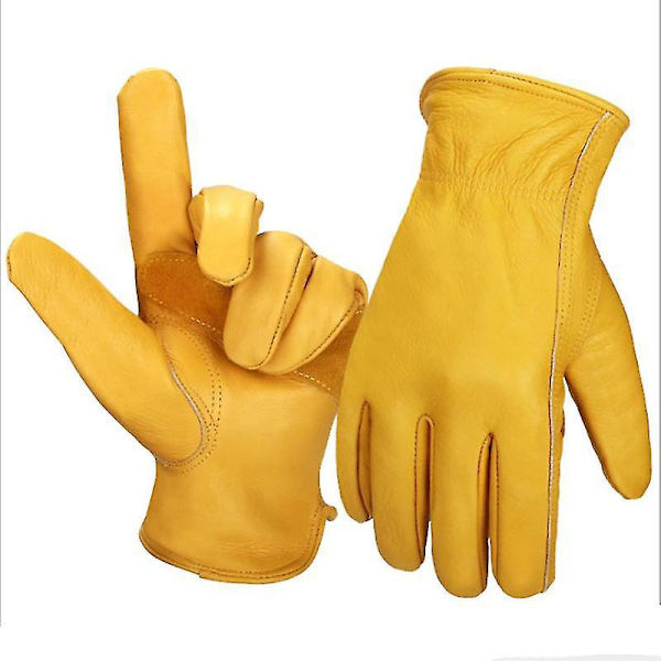 Stretchbara handledsskydd i kohud - Guld, 1 par (S-XL) Gul