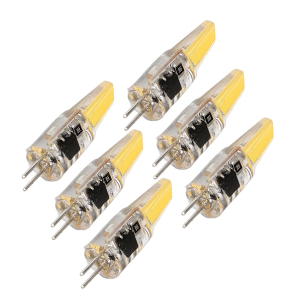 6 stk 6W 500LM G4 Glødepære LED COB Silikon Gel Energibesparende Glødepære til Loftlampe Vægslampe Bordlampe 220V Varmt Hvid