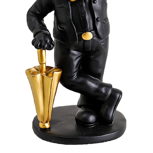 Bulldog skrivbord förvaringsfack Staty Vacker handgjord harts Bulldog förvaringsnyckelbricka för hemveranda svarta hundar