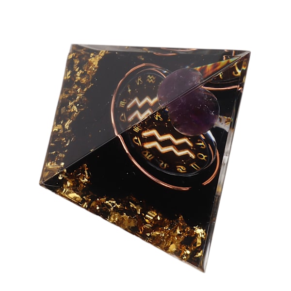 5 cm Orgonitpyramid för positiv energiläkning Kristallpyramidmeditation Orgonitpyramider Chakra Zodiac Energy Generator Vattumannen