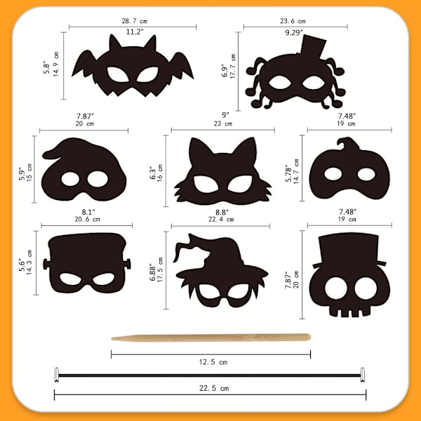 Halloween-sateenkaari naarmu silmäpeite DIY taide käsityökortti lapsille Syntymäpäivä Cosplay naarmu paperi Halloween-juhlatarvikkeet