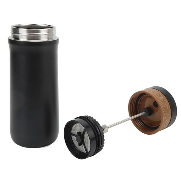 Bärbar utomhuskaffekanna fransk press kaffebryggare, isolerad resemugg i rostfritt stål med kaffesumpfilter