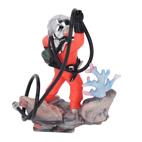 Air Action Luftning Dykare Aquarium Dekoration Utsökt Diver Fish Tank Ornament för Aquarium Fish Tank Röd