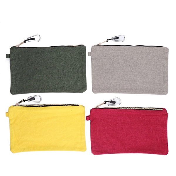 6 stk glidelås Verktøyveske Heavy Duty Utility Canvas Pose Sett med karabinkrok Multipurpose Organizer