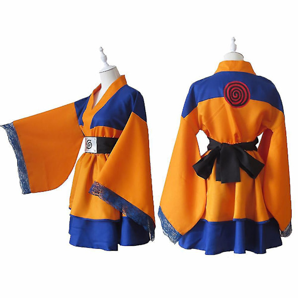 Anime Lolita Cosplay Kostym Set: Akatsuki Kimono Maid Klänning - 6 Stilar, Uchiha Sasuke Tema - Kvinnor, Storlek M