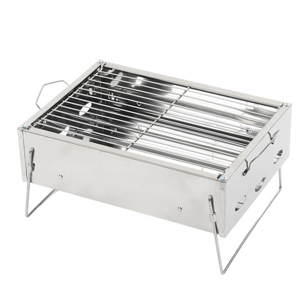 Udendørs Grill Bærbar Foldbar Kulgrill i Rustfrit Stål til Udendørs Picnic Camping Madlavning