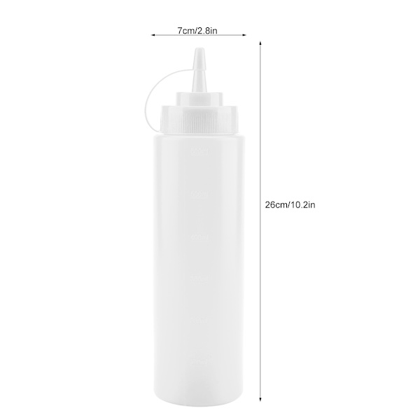 720ml 10st/set Plast krydddispenser för såsolja gräddvinäger (vit)