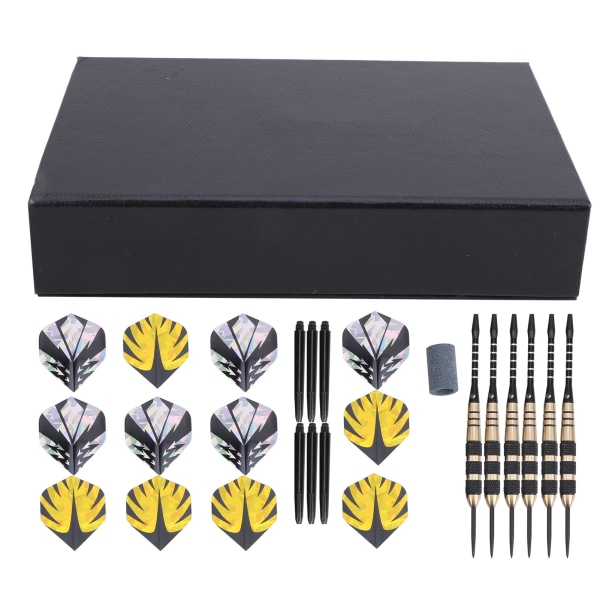 Dart Kit 12 Dart Tail Flights Skaft Svart Nikkel Kobber Hard Spiss Avtakbart sportsspilltilbehør