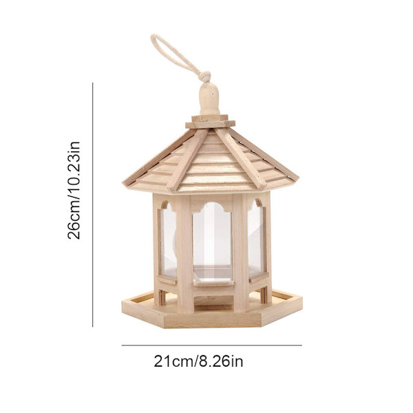 Trähus fågelmatare Hängande foderstation Hollow Bird Feeder