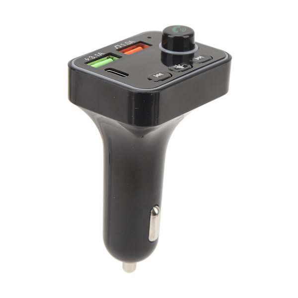 Bluetooth FM-lähetin PDF4 langaton auton sovitin kaksois-USB-latauksella MP3-soitin Handsfree-puhelut 7 värillinen taustavalo