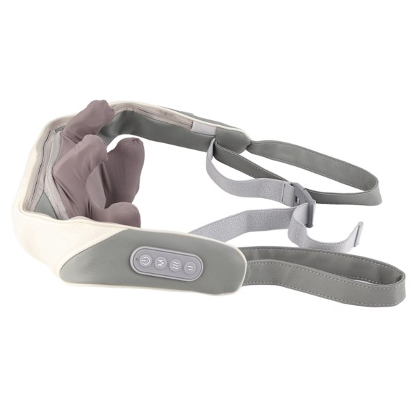 Nakke- og skuldermassageapparat med varmekompres 2 intensiteter Lindre stress Elektrisk æltning Massagepude Hvid Brun