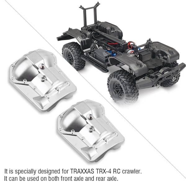 Metallikotelo Traxxas TRX4 1/10 RC-raaka-autolle Etu- ja takuakseleille (Hopea)