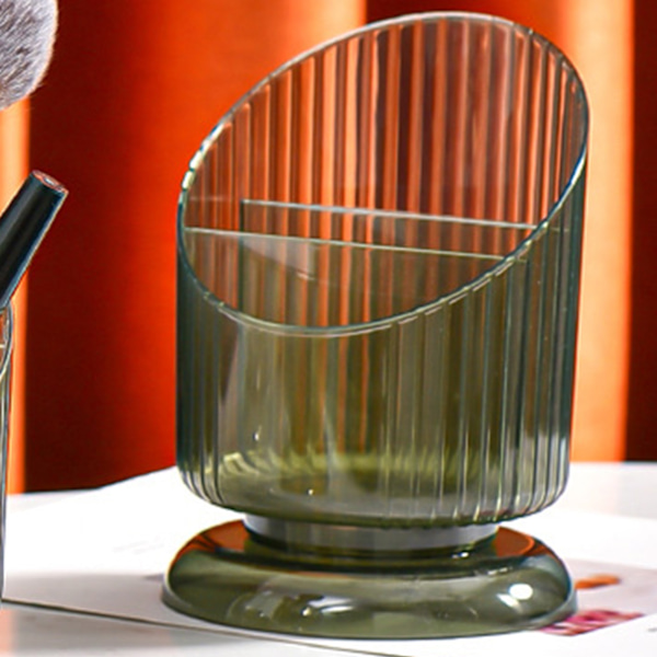 Sminkebørstesammensetning Organizer Plast Transparent Rund Sminkebørstesammensetning Cup for Penn Grønn Fri Størrelse