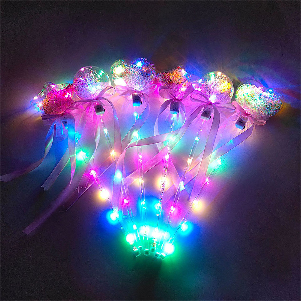 Børne LED Glow Wand Lys Op LED Fairy Stick Legetøj Prinsesse Wand Glow Sticks Fødselsdagsfest Favør Hjerteform