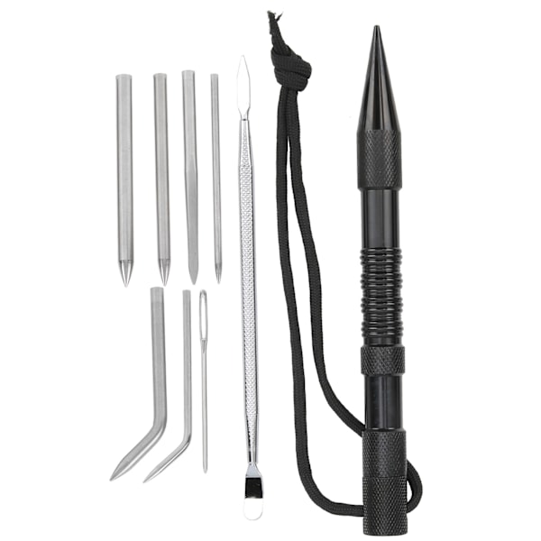 9 st rostfritt stål paraplyrep Nålar Set DIY-armband stickstickningsstickor