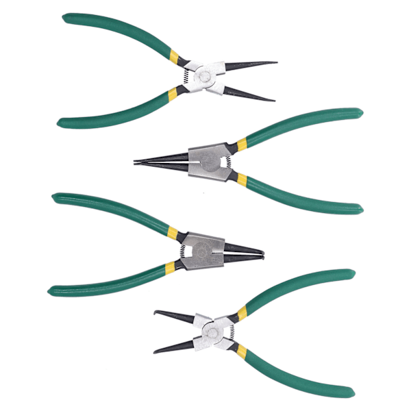 4st Circlip Tångset Halkfri Design Bekvämt Grepp 4 Olika Tänger Hög Hårdhet Långa Spetstänger Set