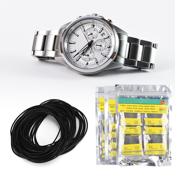 31 mm - 40 mm kellon O-rengastiiviste Watch Back Tiivistys kumiosa varuosat (0,7 mm 0,8 mm 0,9 mm)