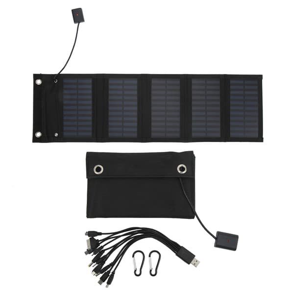 Vandafvisende foldbar 25W solpanel med USB-kabel til kameraer og bærbare computere