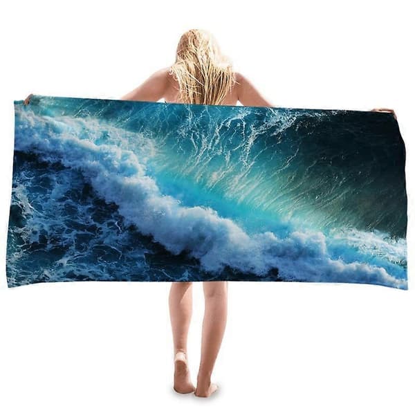 Mikrofiberhåndkle, hurtigtørkende strandhåndkle, badehåndkle størrelse - 80*160 cm