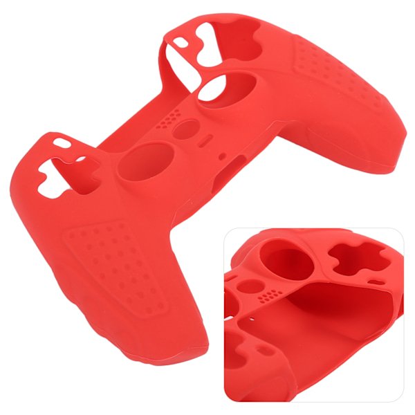 Matvarekvalitet Sklisikker Silikon Spillkonsollbeskyttelse Gamepad Håndtak Grep for PS5 Joystick (Rød)
