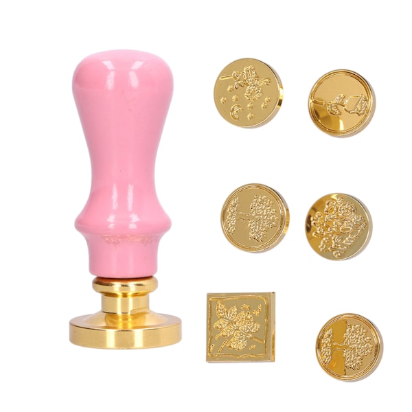 Voksstempel Enkel Bruk Høy Holdbarhet Rustsikker Bred Anvendelse Voksforseglingsstempelsett Rosa