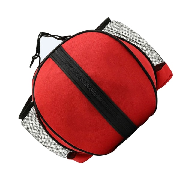 Rund basketbollväska stor kapacitet vattentät Oxford tyg utomhus sport basketbollväska med elastisk nätficka röd