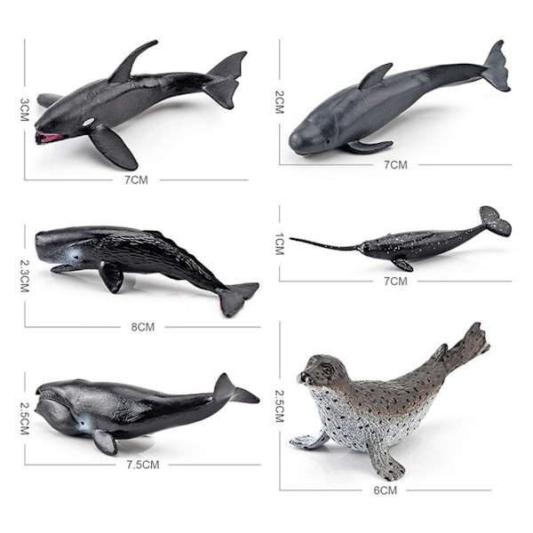 12 stk Simulerings Mini Havsdyr Figur Legetøj Sæt PVC Sea Life Model Legetøj til Børn Uddannelse Kognitiv Legetøj
