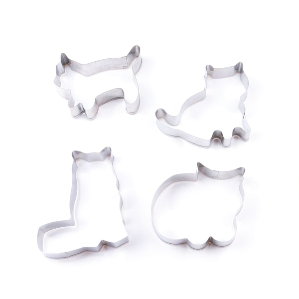 Cat Shape Cutter Rostfri kakform Fondant Bakverk Kex Gör det själv-verktyg